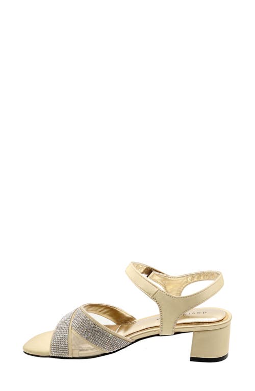 David Tate Holiday Ankle Strap Sandal In Champagne Satin