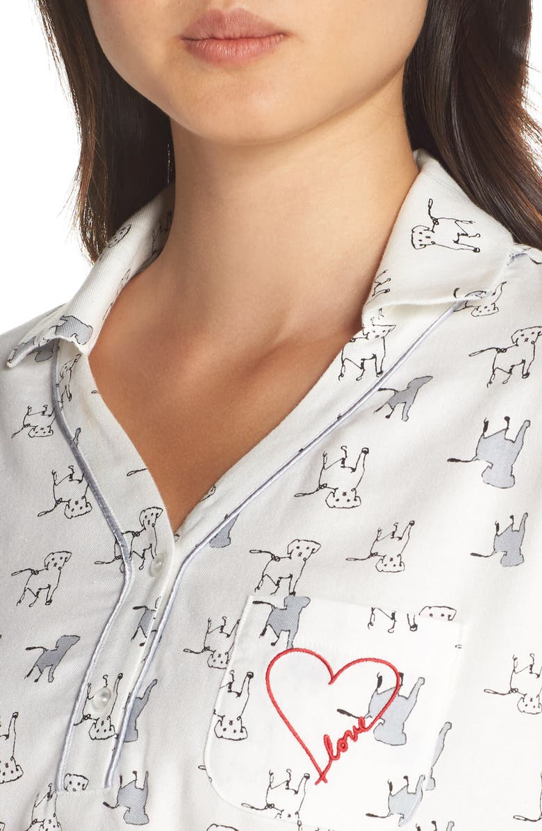 ED Ellen DeGeneres Dog Print Shorty Flannel Pajamas, Alternate, color, 