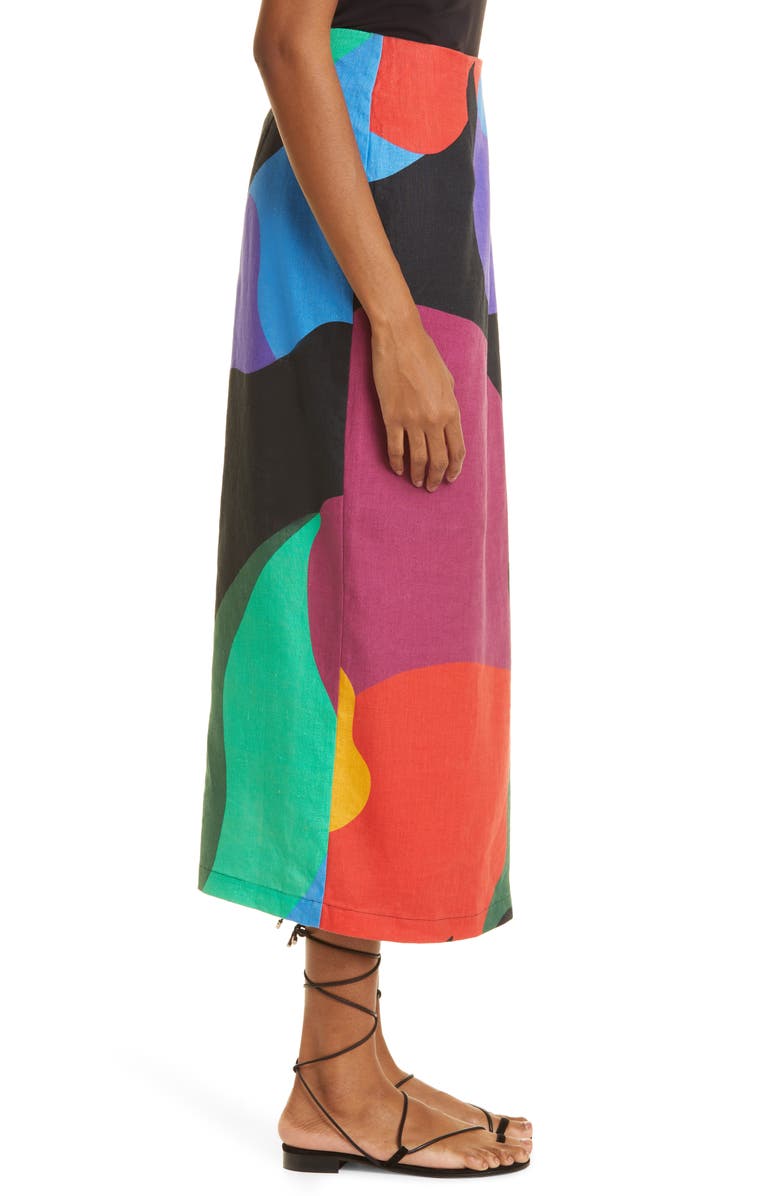 Mara Hoffman Sunja Colorblock Hemp Skirt, Alternate, color,
