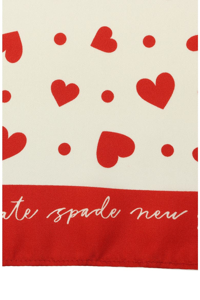 Heart Toss Silk Bandana, Alternate, color, RED/CREAM