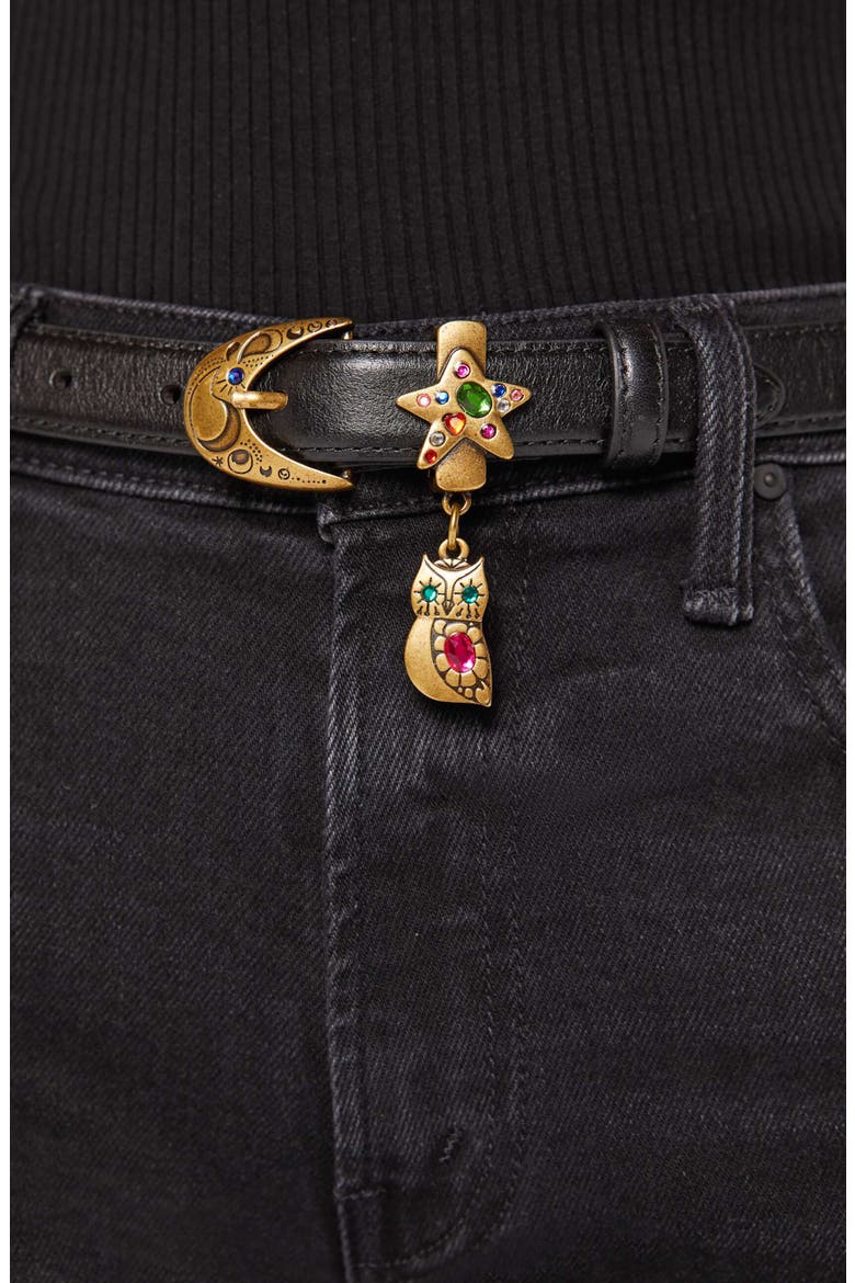 The Charm School Leather Belt, Alternate, color, BLACK