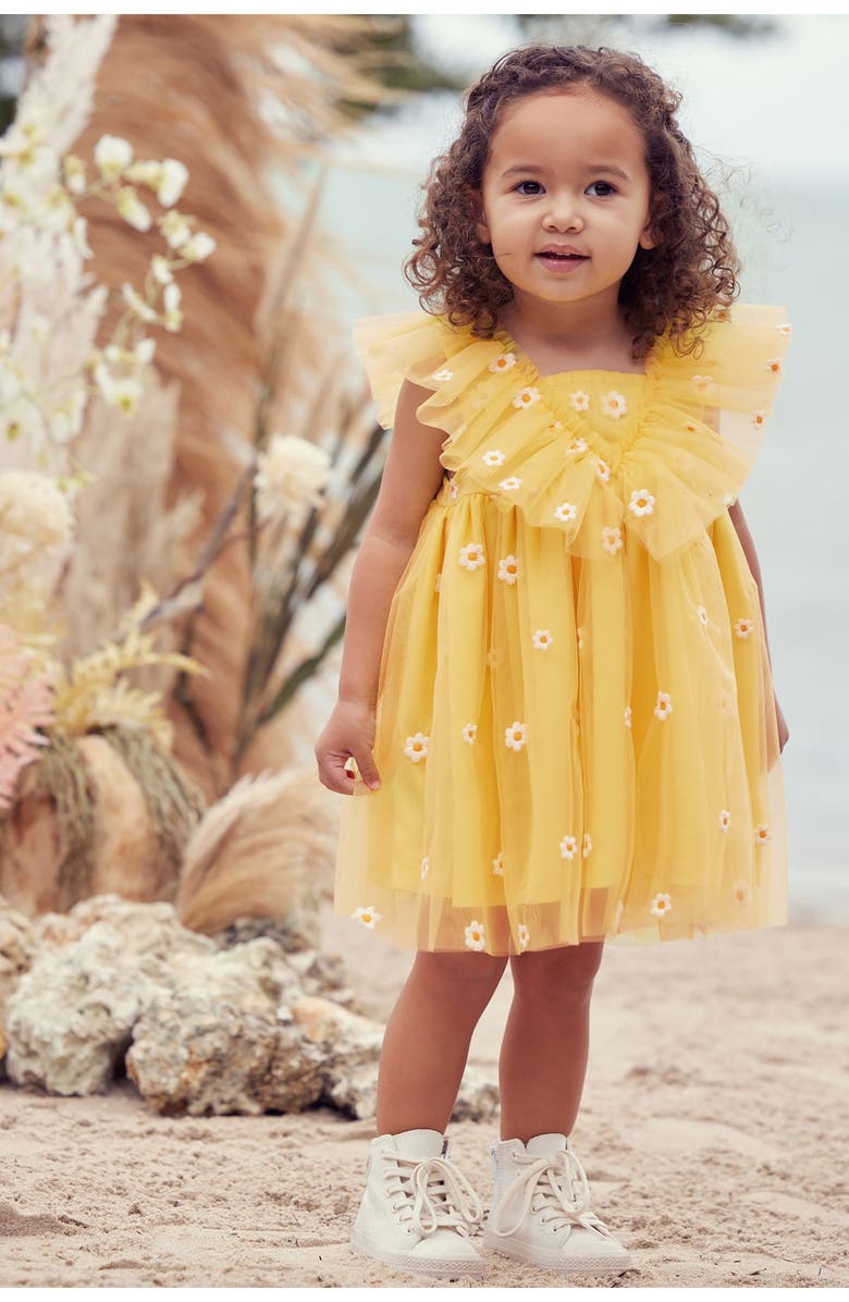 NEXT Kids' Daisy Mesh Dress, Alternate, color,