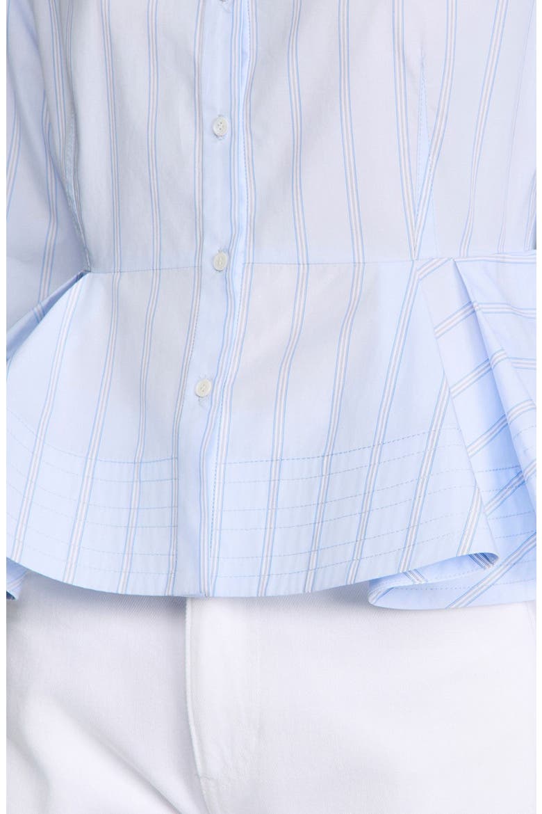 Striped peplum shirt, Alternate, color, Sky blue