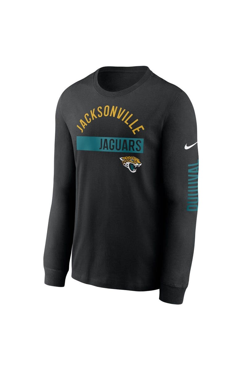 Nike Men's Nike Black Jacksonville Jaguars Fan Gear Color Bar Long Sleeve T-Shirt, Alternate, color,