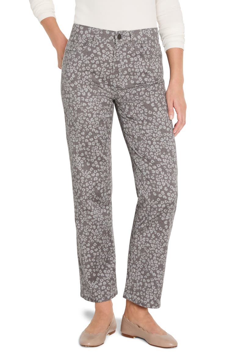 Recess Leopard Print Straight Leg Ankle Jeans, Main, color, GREY MULTI