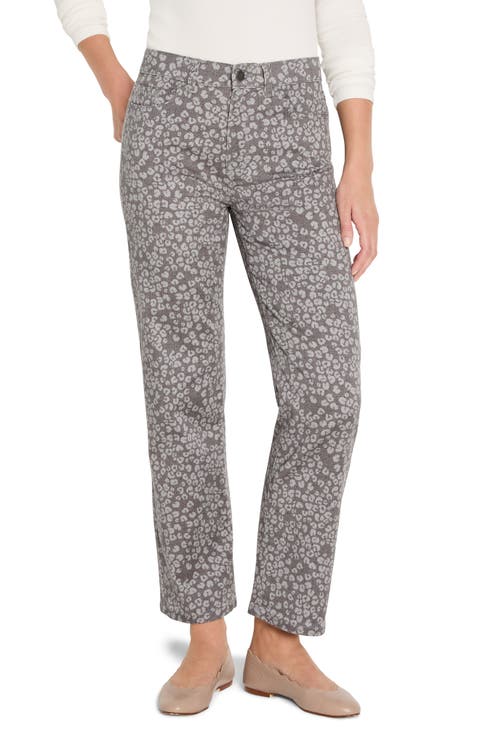 Recess Leopard Print Straight Leg Ankle Jeans