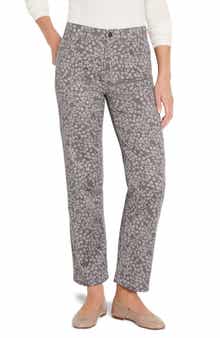 NIC+ZOE Recess Leopard Print Straight Leg Ankle Jeans