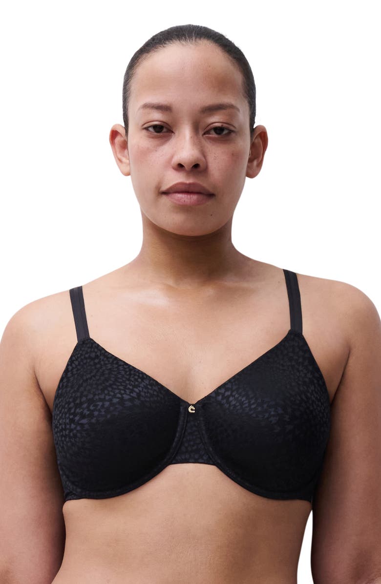 Chantelle Lingerie Magique Underwire Back Smoothing Minimizer Bra, Alternate, color, Black