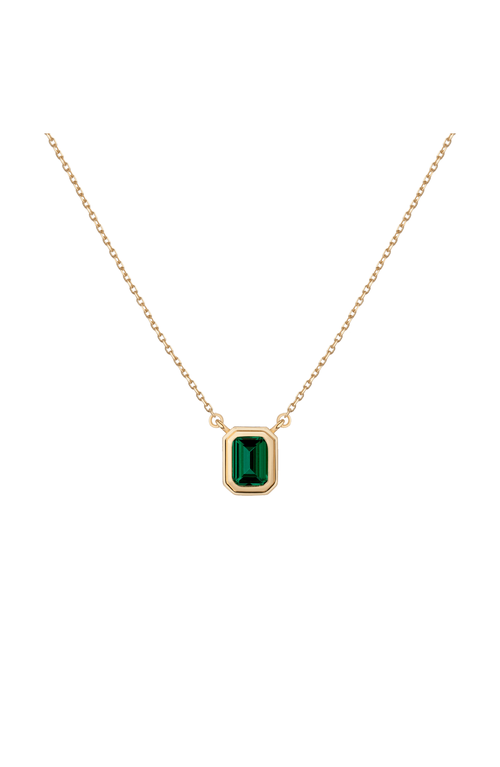 Aurate New York Lab Grown Emerald Heirloom Necklace In Gold