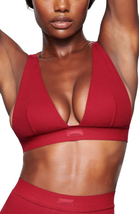 Stretch Cotton Rib Plunge Bralette (Regular & Plus)