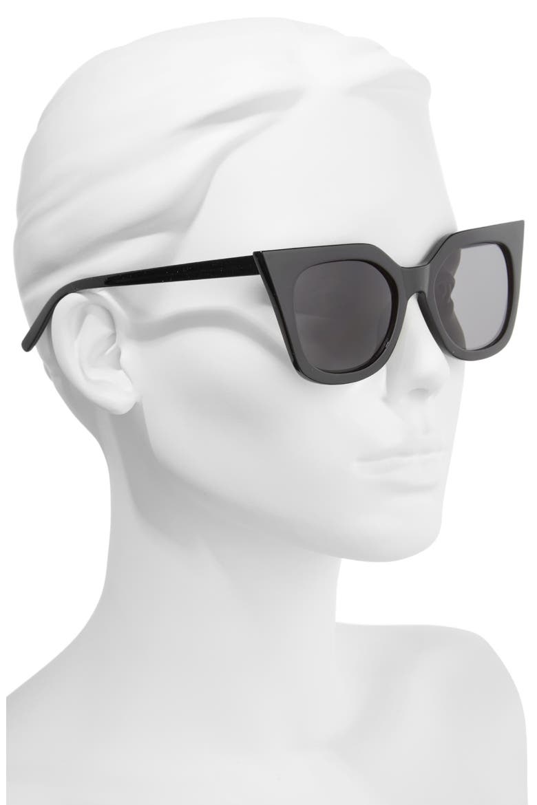 48mm Cat Eye Sunglasses, Alternate, color, BLACK