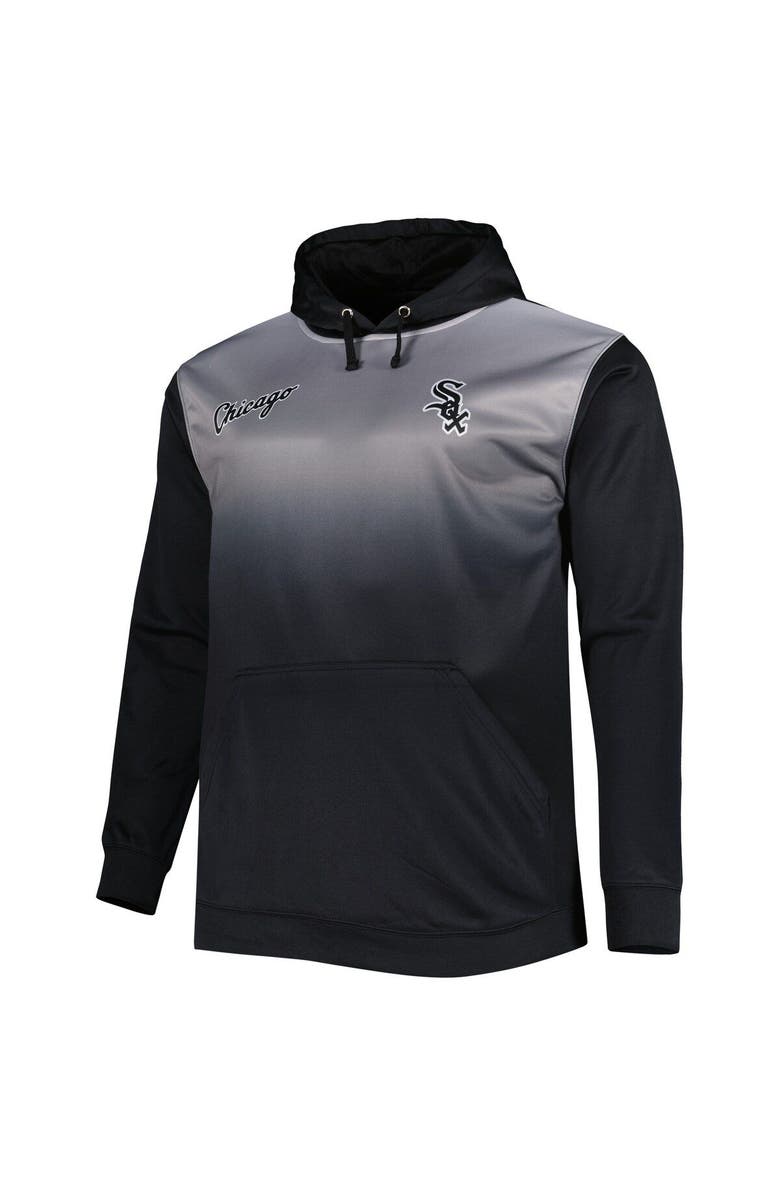 PROFILE Men's Black Chicago White Sox Fade Sublimated Fleece Pullover Hoodie, Alternate, color,