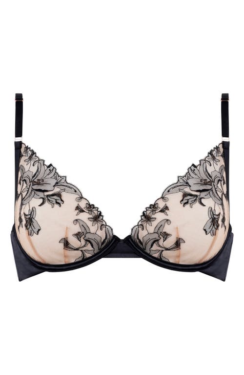 Hunkemoller Hunkemöller Anouk Embroidered Underwire Bra In Caviar