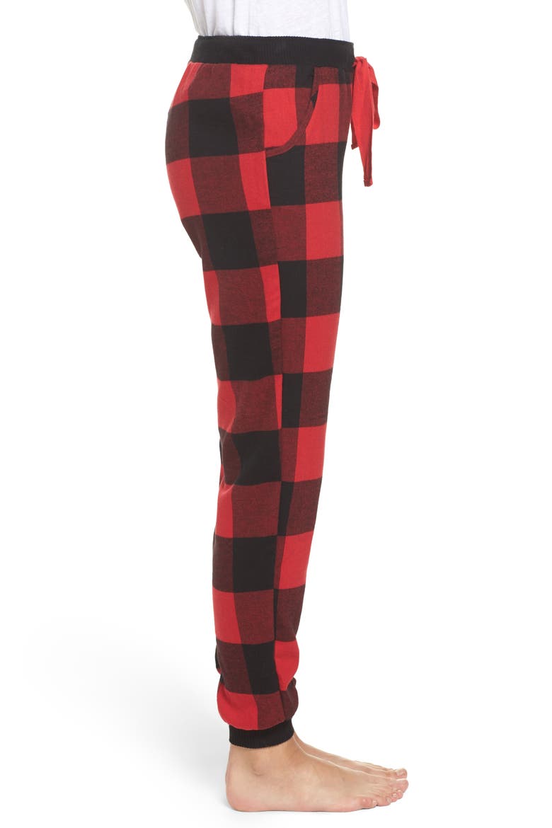 Flannel Lounge Pants, Alternate, color, RED PEPPER BEST BUFFALO
