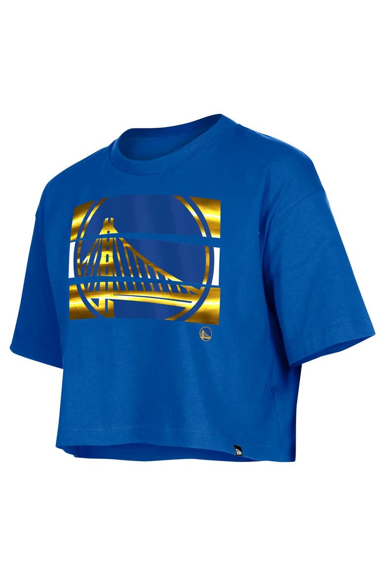 Women's New Era Royal Golden State Warriors Oversized Boxy Crop T-Shirt, Alternate, color, Royal