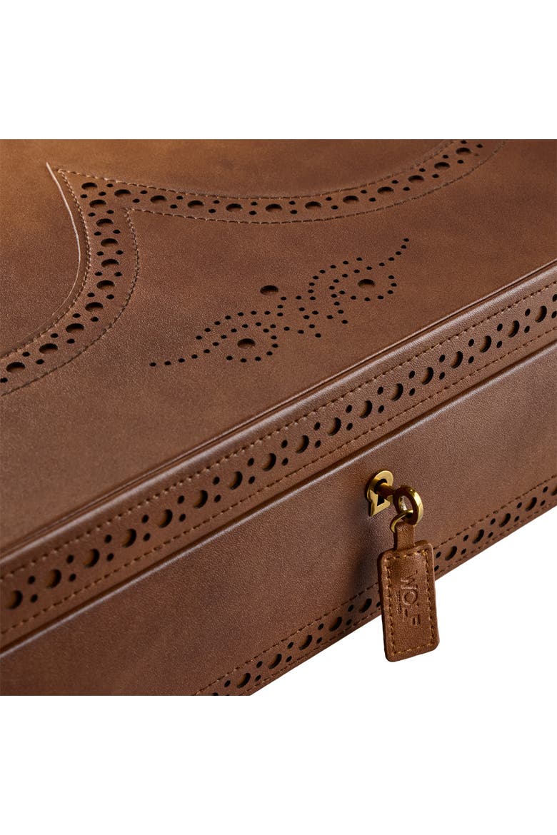 Brogue 10 Piece Watch Box, Alternate, color, Burnished Brown