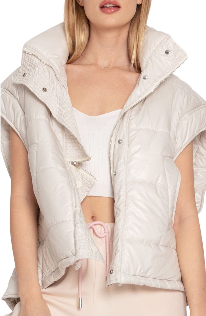 Belle & Bloom Hypnotized Quilted Puffer Vest, Alternate, color, Cream