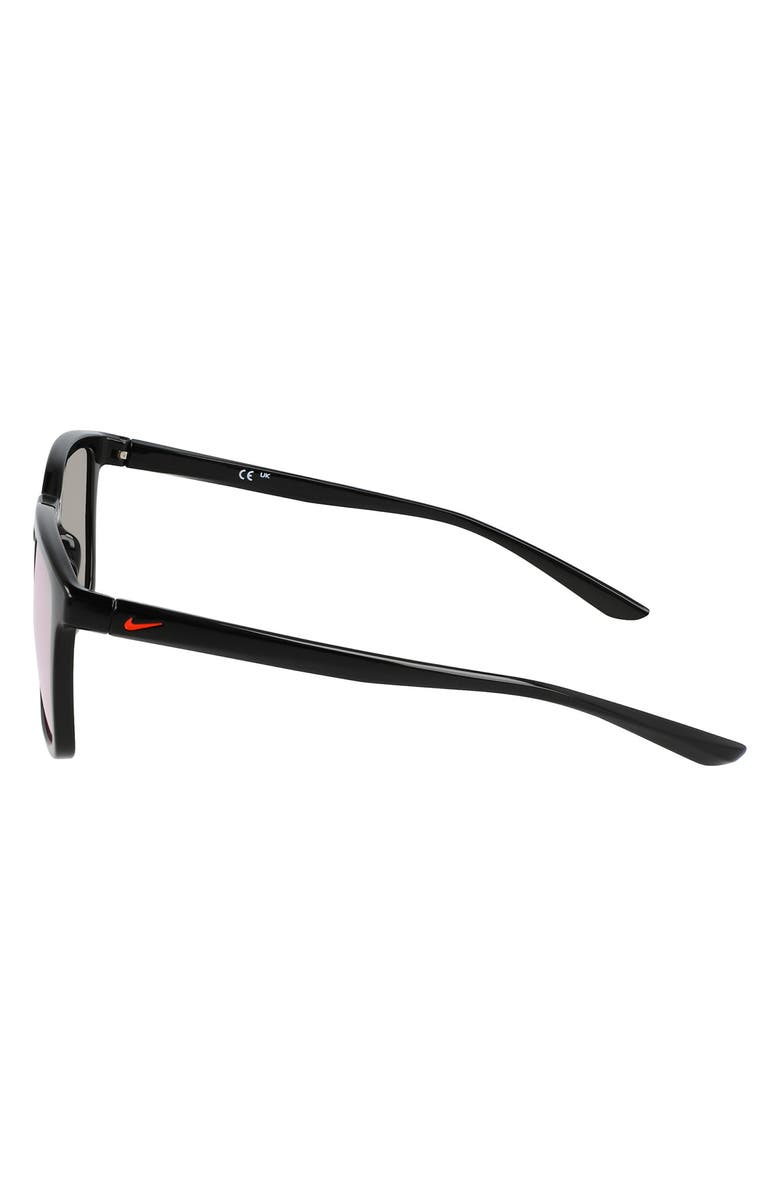 Nike Circuit Team 55mm Square Sunglasses, Alternate, color, Black/ Orange Mirror