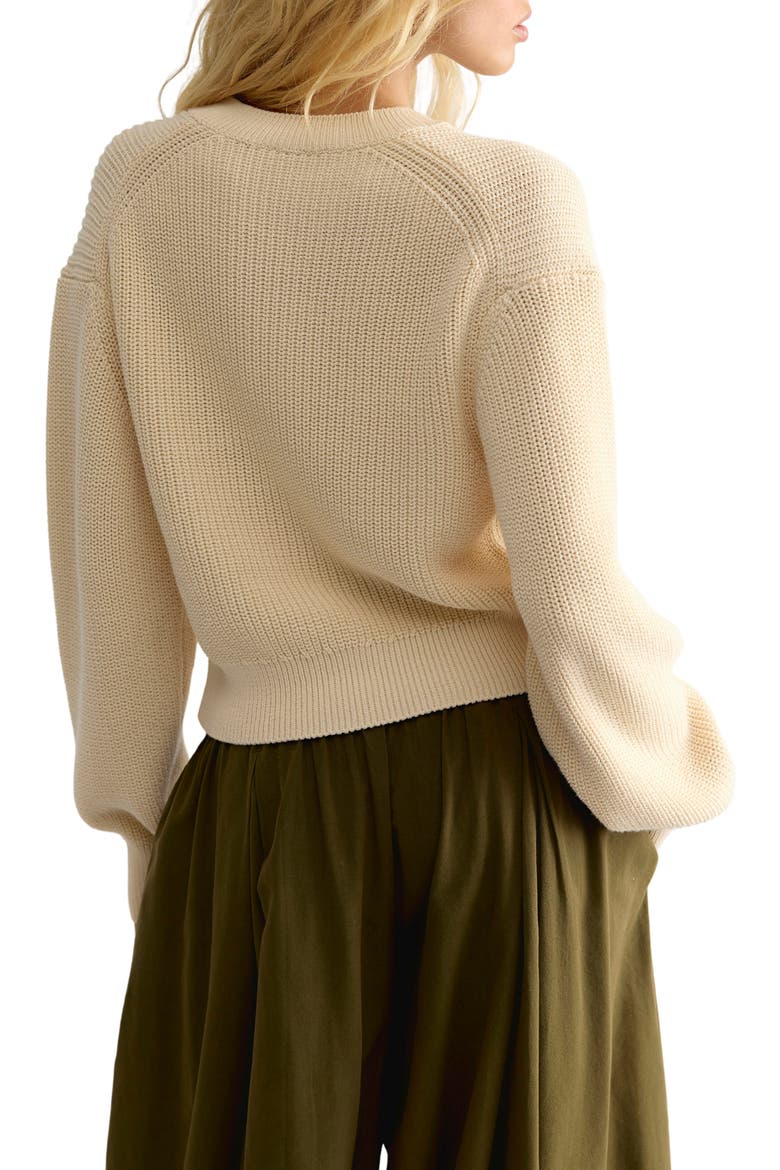 Vienna Rib Button Front Cardigan, Alternate, color, IVORY
