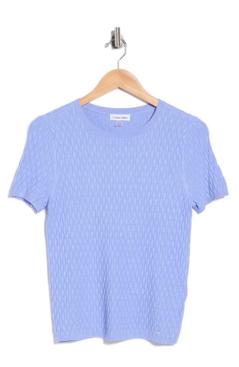 Textured Short Sleeve Sweater