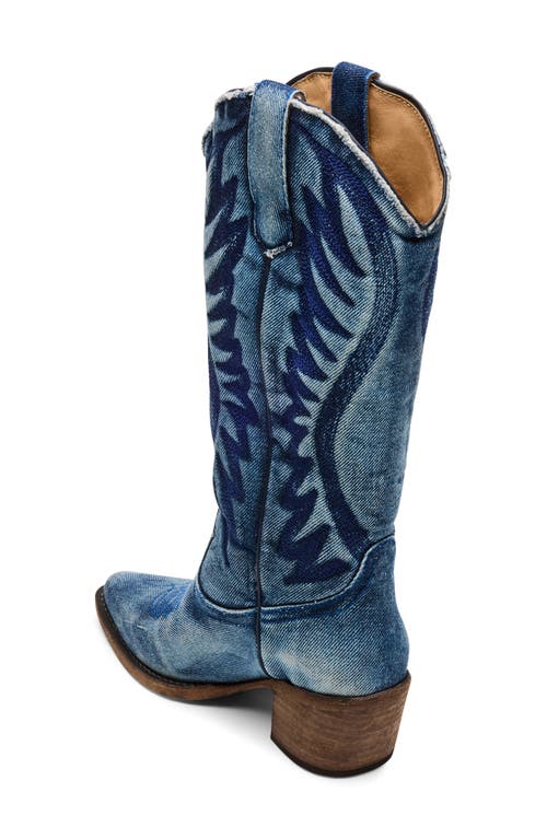 Steve Madden Albany Western Boot In Blue