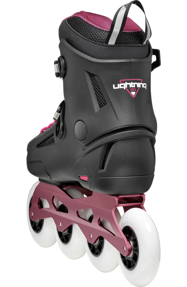 Rollerblade Lightning 90 Womens Inline Skates, Alternate, color, Black/Sangria