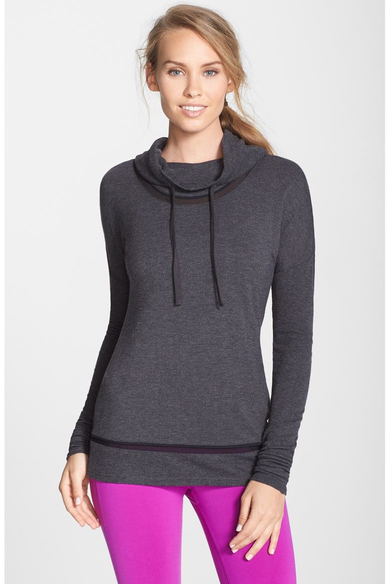 'Hail' Cross Back Hoodie, Main, color, BLACK