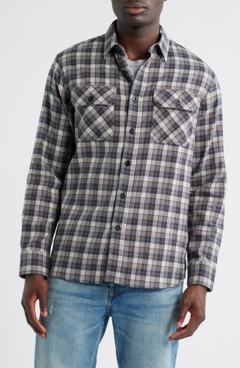 Pendleton Burnside Plaid Flannel Button-Up Shirt, Alternate, color, Grey Multi Plaid