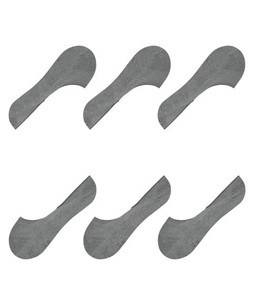 Falke Step Cotton 3-pack No Show Socks In Gray
