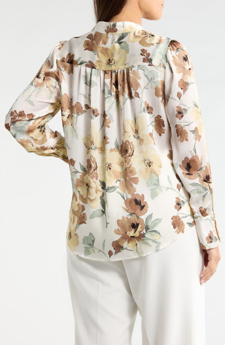 Anne Klein Floral Satin Top, Alternate, color, 