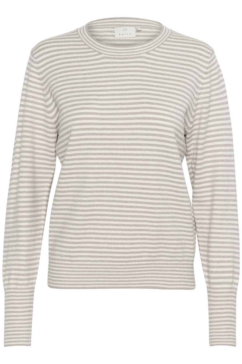 Kanala Round Neck Tight Knit Pullover, Alternate, color, Chalk/Grey