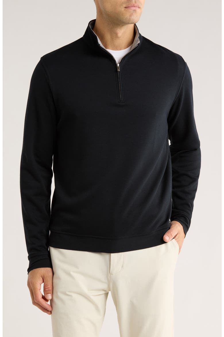 Quarter Zip Pullover, Main, color, BLACK