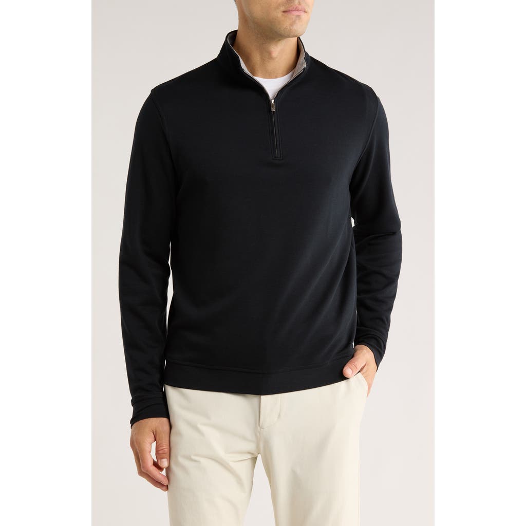 David Donahue Quarter Zip Pullover In Black