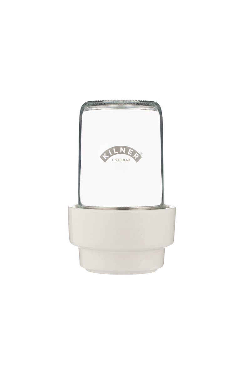 Kilner Food Prep Sprouting Set with Glass Jar and Ceramic Base, Main, color, Clear