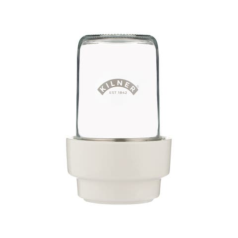 Food Prep Sprouting Set with Glass Jar and Ceramic Base