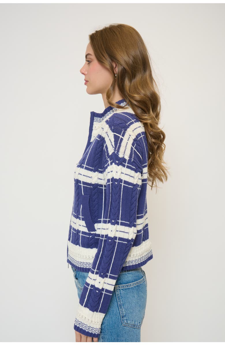 Central Park West Eden Specialty Stitch Bomber, Alternate, color, Blue Multi