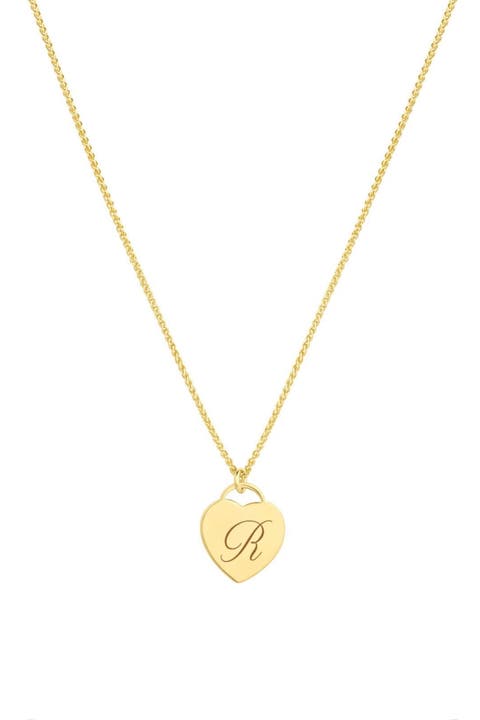 Alice Initial Heart Pendant Necklace