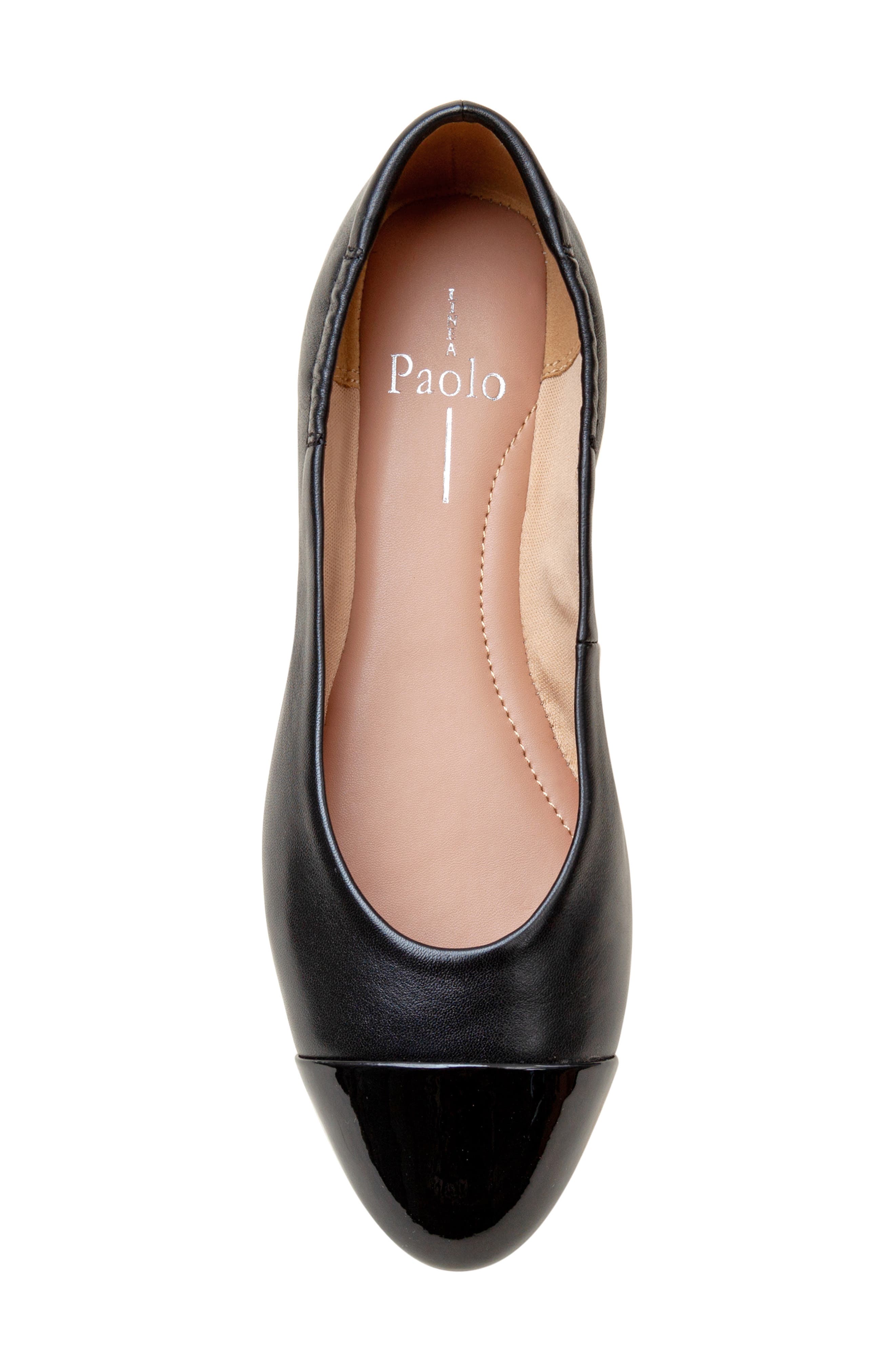 Linea Paolo Nolan Cap Toe Ballet Flat, Alternate, color, Black