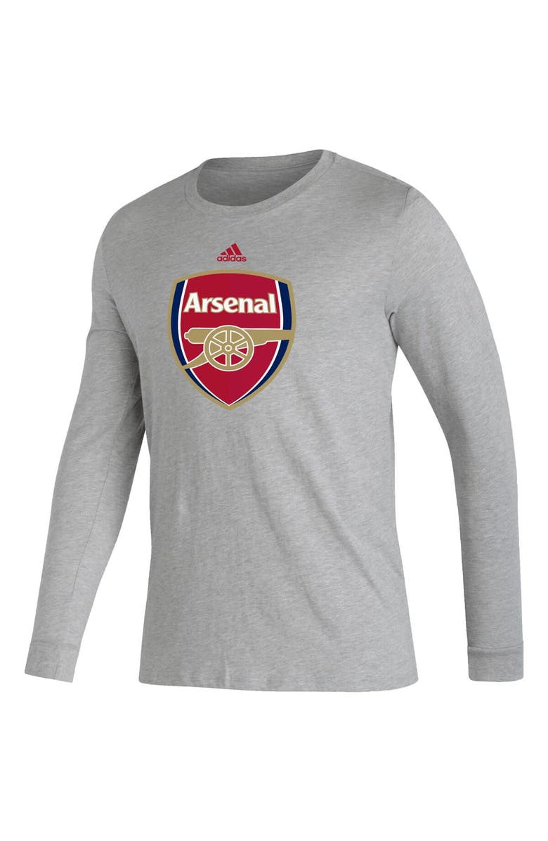 adidas Men's adidas Heather Gray Arsenal Vertical Wordmark Long Sleeve T-Shirt, Alternate, color, Heather Gray