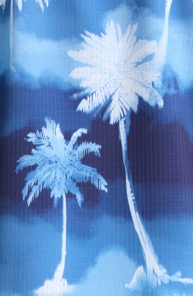 Tommy Bahama Bahama Coast Showers Palm Tree Print Performance Camp Shirt, Alternate, color,