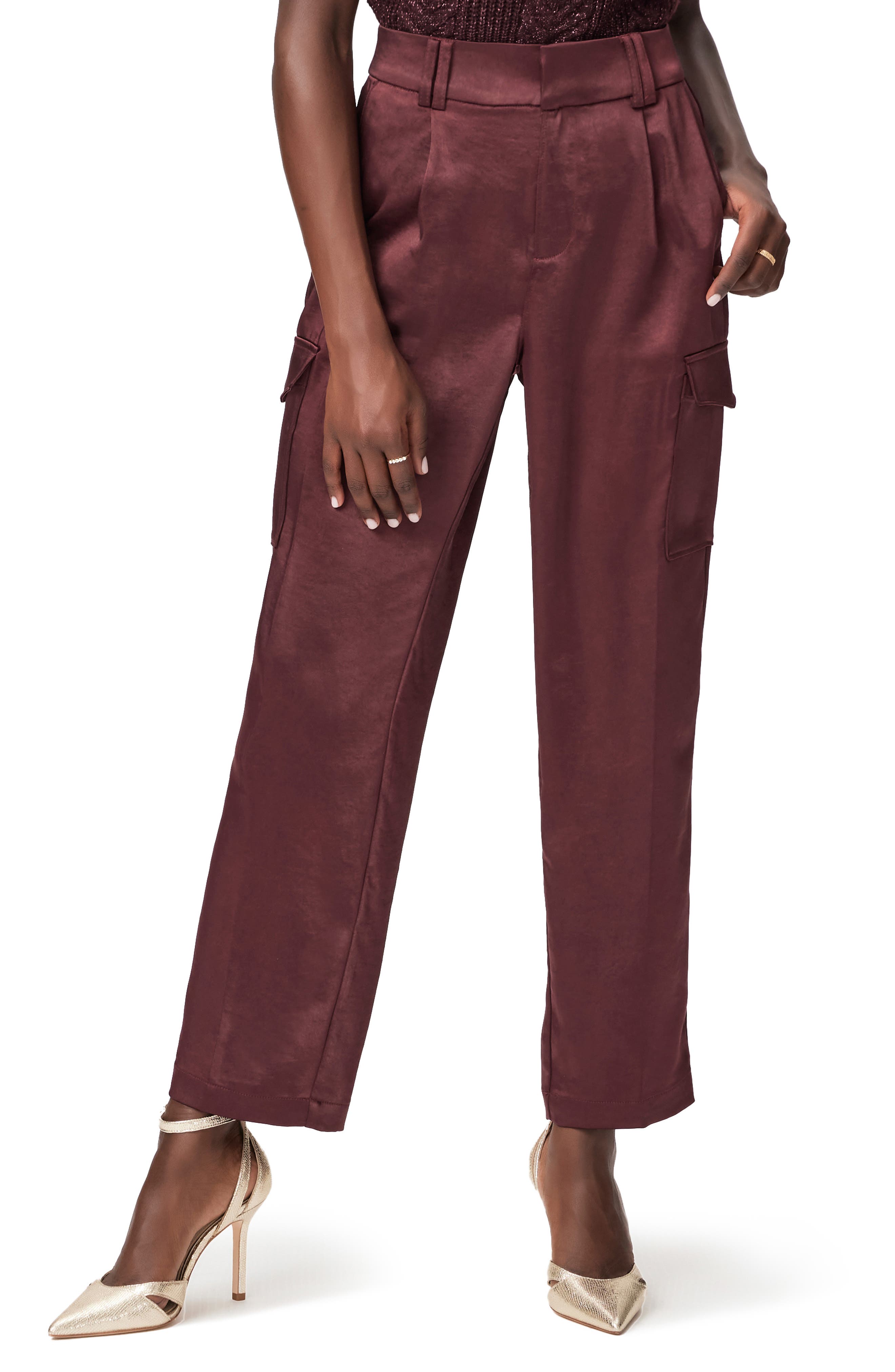 PAIGE Malika Satin Cargo Pants
