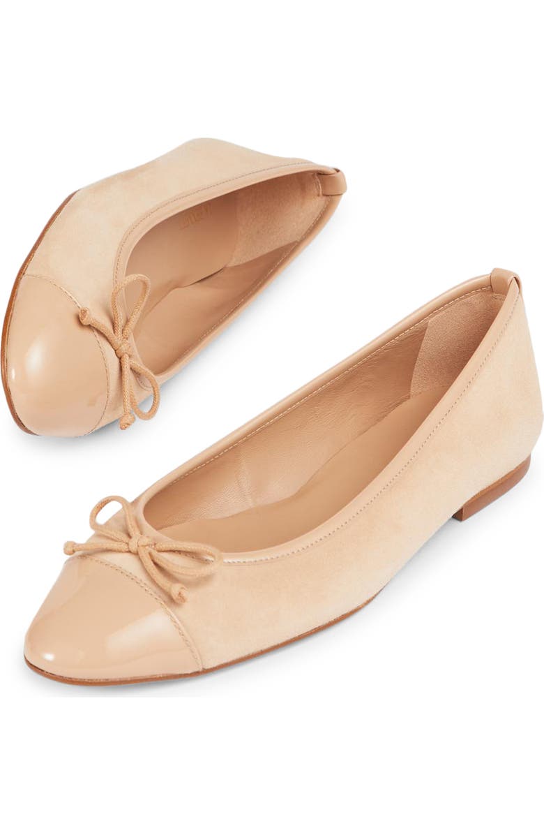 LK Bennett Kara Cap Toe Ballet Flat, Alternate, color, Almond