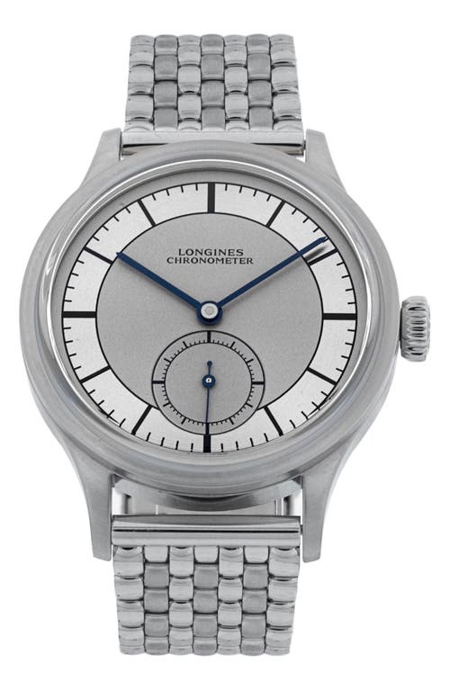 Watchfinder & Co. Longlines Preowned 2021 Heritage Automatic Bracelet Watch, 38.5mm in Silver at Nordstrom