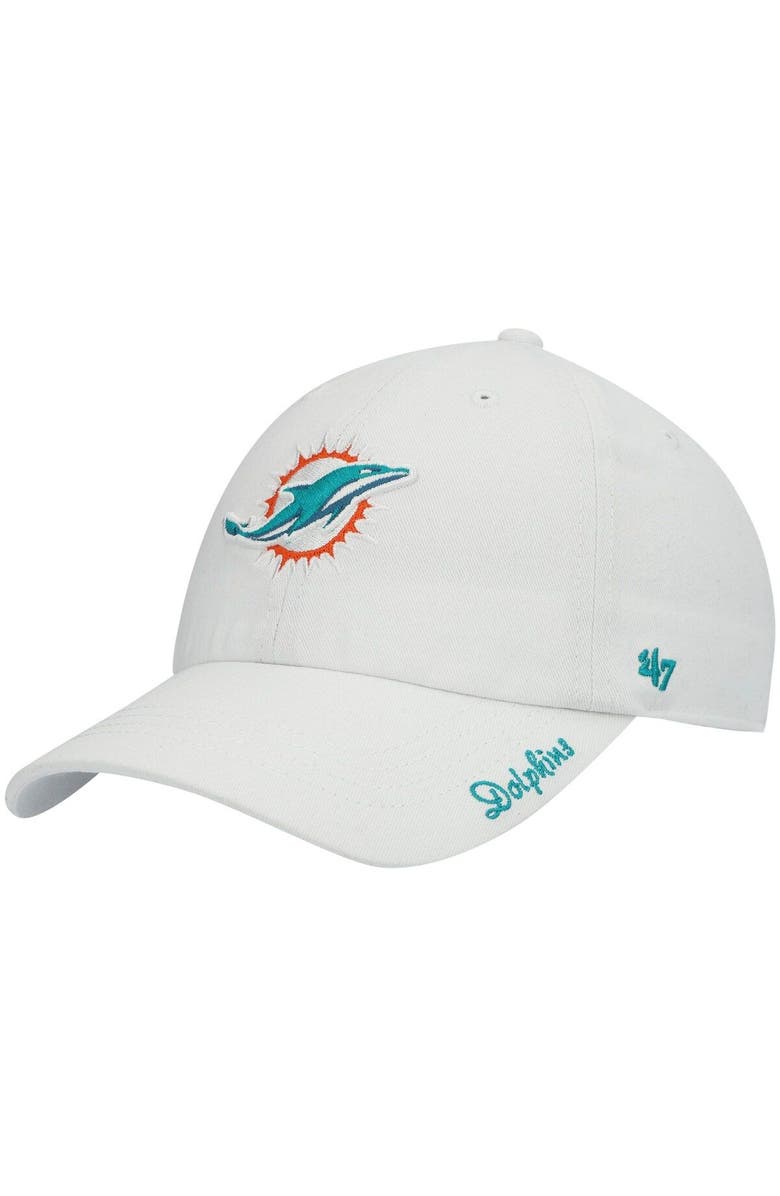 '47 Women's '47 White Miami Dolphins Miata Clean Up Logo Adjustable Hat, Main, color, White