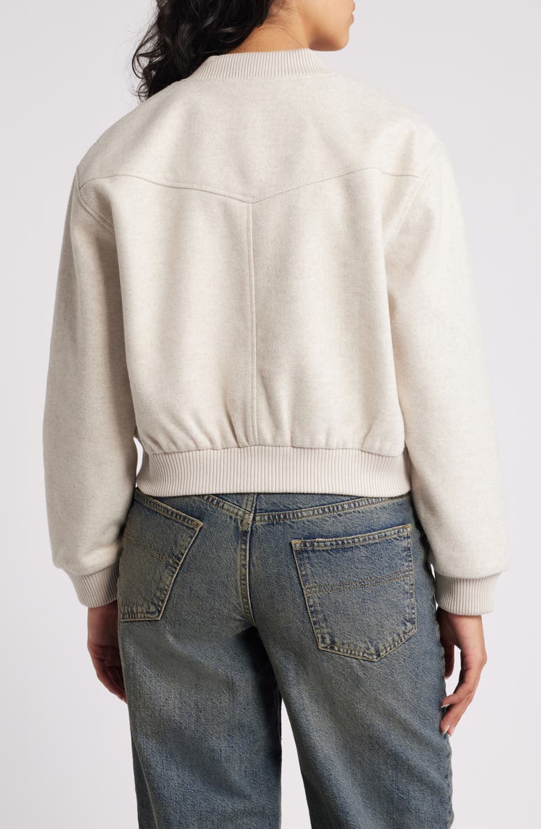 All in Favor Bomber Jacket, Alternate, color, Oatmeal