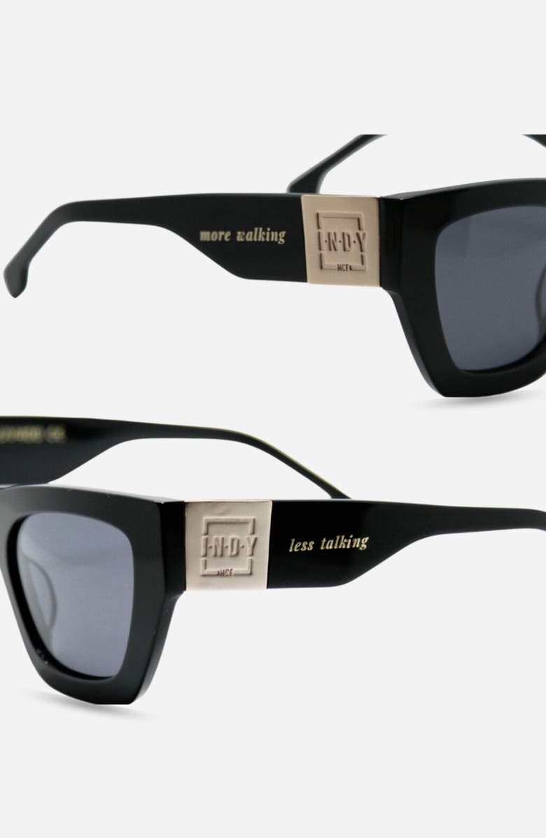 INDY Lainey Square Polarized Sunglasses, Alternate, color, Black