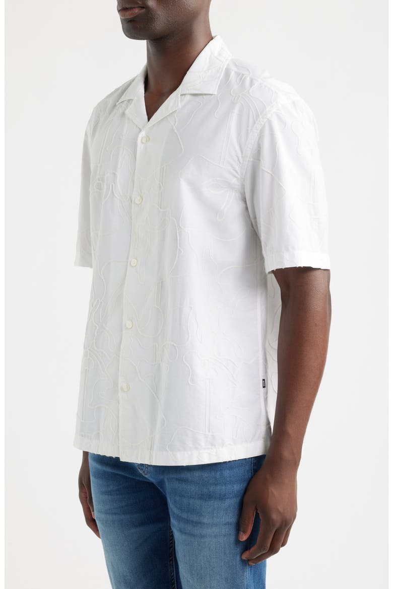 C-Lars Relaxed Fit Camp Shirt, Alternate, color, WHITE