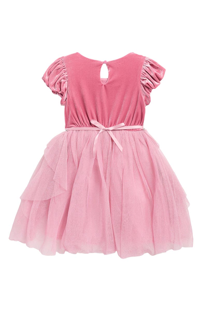 Zunie Kids' Bubble Velvet Party Dress, Alternate, color, Pink