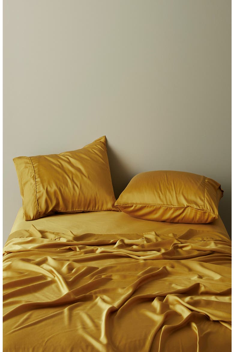 Signature Sateen Sheet Set, Alternate, color, SAFFRON