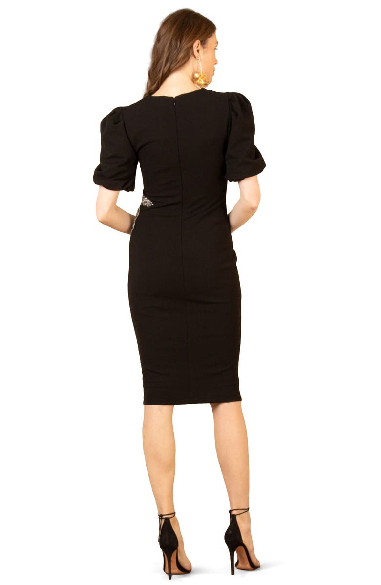 Hale Bob Billie Dress Beaded, Alternate, color, Black